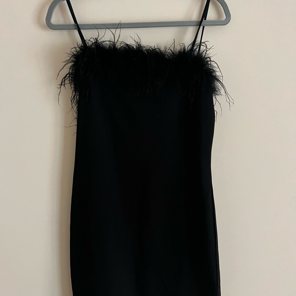 NYE bodycon dress with fur